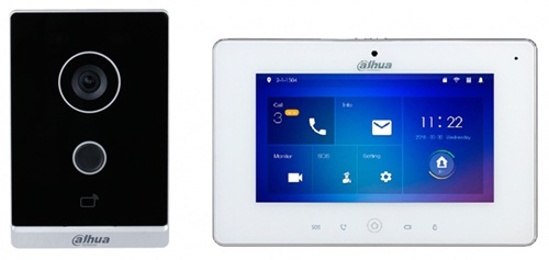 Kit de videoportero IP y Wi-Fi / Dahua DHI-KTW01 | 2610 – Dahua DHI-KTW01 es un kit de videoportero IP y Wi-Fi con Estación exterior DHI-VTO2211G-WP-S2 y Monitor interior DHI-VTH5221DW-S2, Cámara CMOS de 2 MP, WDR de 120 dB, Compresión H.264/H.265