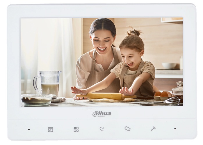 Monitor interior analógico / Dahua DHI-VTH1020J | 2610 – Dahua DHI-VTH1020J Monitor interior analógico con Pantalla TFT de 7″ y resolución declarada de 1.204 × 600, Botones táctiles, Comunicación analógica, Funciones de desbloqueo, llamada de voz