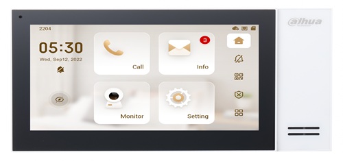 Monitor interior IP / Dahua DHI-VTH2421FW-P | 2610 – Dahua DHI-VTH2421FW-P Monitor interior IP con Pantalla TFT táctil capacitiva de 7″ y resolución de 1.024 × 600, Procesador integrado de alto desempeño, Linux integrado, Compresión de video H.264