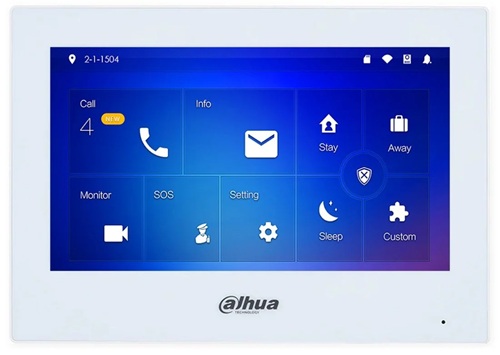 Monitor interior IP / Dahua DHI-VTH2621GW-P | 2610 – Dahua DHI-VTH2621GW-P Monitor interior IP con Pantalla TFT táctil capacitiva de 7″ y resolución de 1.024 × 600, Decodificación de video H.265/H.264, Procesador integrado de doble núcleo a 1,2 GHz