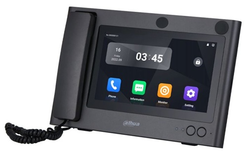 Estación maestra IP de videoportero / Dahua DHI-VTH8A21KMS-W | 2610 – Dahua DHI-VTH8A21KMS-W es un monitor interior IP y Wi-Fi con Pantalla táctil TFT a color de 7″, Resolución de 1.024 × 600 píxeles, Sistema operativo Android 8.1, Procesador integrado