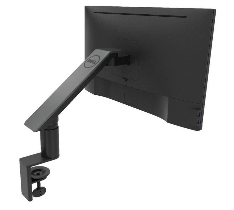 Brazo Articulado para Monitor Dell / MSSA18 | 2500 - Brazo con abrazadera, Adaptador VESA, Color: Negro/Plata, Inclinación: De -25° a 41°, Encuadre: De -90° a 90°, Elevación: 21 cm, Ajustes: Altura, Vertical, Giro, Rotación, LCD 19 a 27''