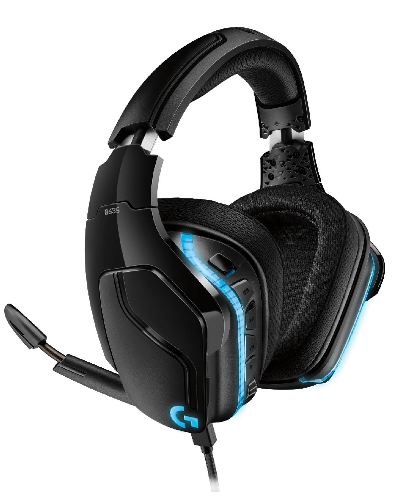 Diadema Logitech G635 / 3.5 mm | 2109 - 981-000748 / Auricular para Juegos, Transductor: 50 mm, Sensibilidad: 93 dB, Micrófono Cardioide (unidireccional), Tamaño: 6 mm, Conector de audio: 3.5 mm, Dimensiones: 188 x 195 x 87 mm, Peso: 344 g, Cable: 2.8 m