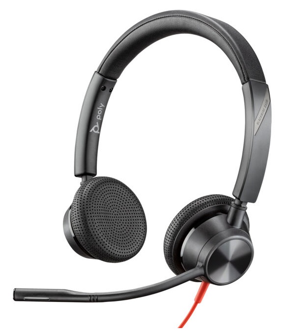 Poly Blackwire 3325 Stereo / Diadema HP 8X222A USB | 2509 - Poly Blackwire 3325 estéreo 8X222AA son auriculares tipo diadema conexión USB‑C y 3,5 mm + adaptador para USB-A, Certificados para Microsoft Teams y diseñados para colaboración profesional