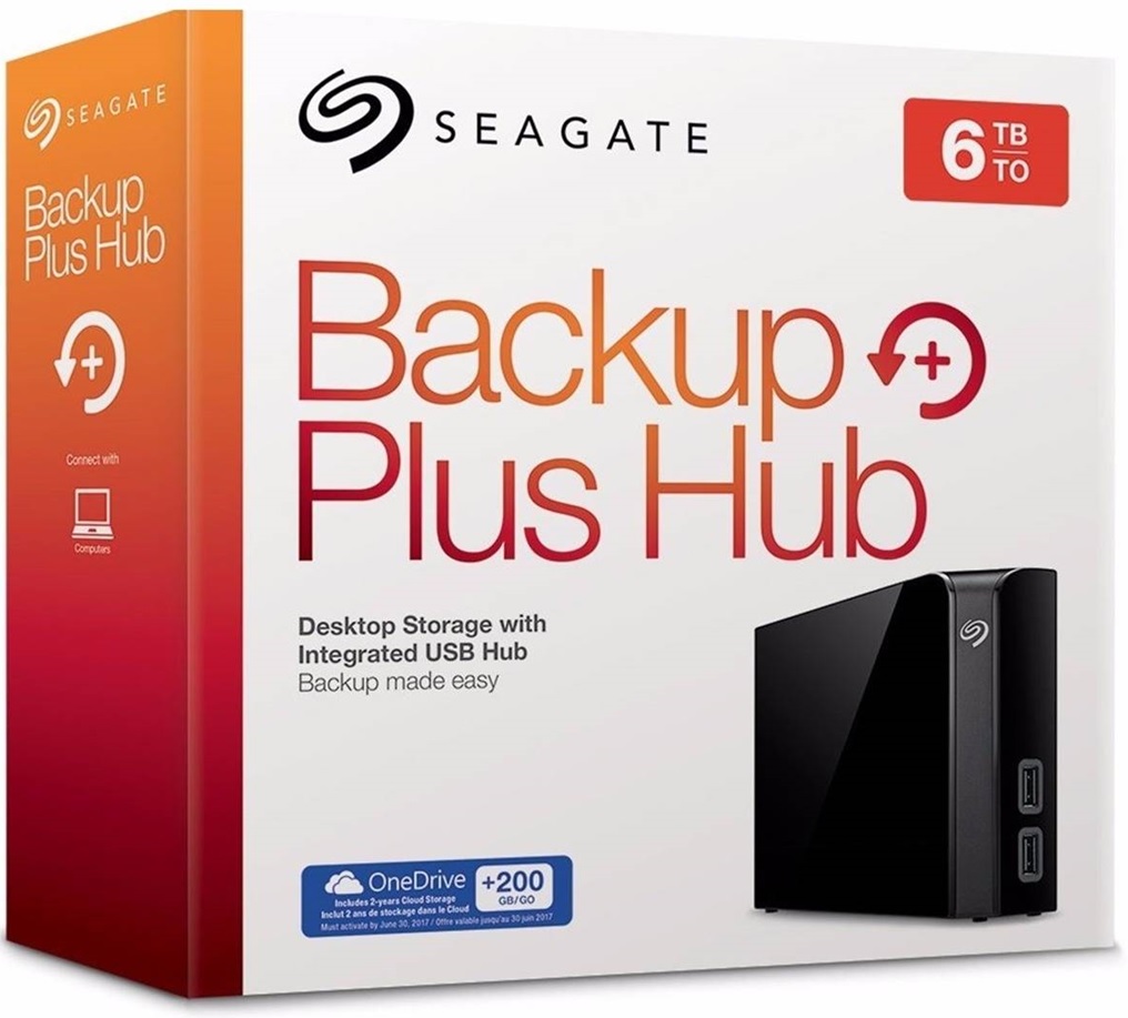 Disco Externo Seagate Backup Plus Hub STEL6000100 / 6TB USB 3.0 | 2203 - Disco Externo Portatil con capacidad de 6TB, Formato 3.5'', Velocidad 160MBps, Puerto USB 3.0, NTFS driver for Mac, Dashboard Backup, Compatible Windows, Android & Mac