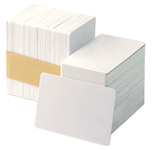 Tarjetas PVC Pack x500 / Entrust 803094-001 | 2609 - Entrust 803094-001 es un paquete de tarjetas gráficas blancas de PVC para impresión de identificaciones y credenciales, Formato: CR-80, Cantidad: 500 unidades, Dimensiones de tarjeta: 86 × 54 mm
