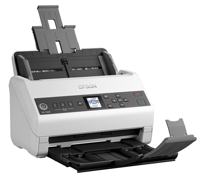 Escáner de 40 ppm / Epson DS-730N | 2606 – Epson DS-730N B11B259201 es un escáner diseñado para digitalizar documentos y compartirlos en red de forma directa en grupos de trabajo. Ofrece Velocidad de 40 ppm / 80 ipm a 300 dpi en color y blanco y negro