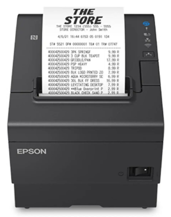 Impresora POS de Recibos / Epson TM-T88VII-012 | 2606 – Epson TM-T88VII C31CJ57012 es una impresora POS térmica directa monocromática diseñada para emitir recibos y tickets con transacciones ultrarrápidas y conectividad avanzada en entornos comerciales