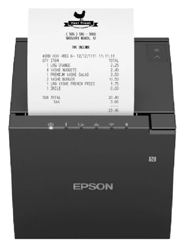 Impresora POS de Recibos / Epson TM-m30III-052 | 2606 – Epson TM-m30III-052 C31CK50052 es una impresora POS térmica directa monocromática diseñada para emitir recibos de venta con alta velocidad y conectividad dual en entornos comerciales