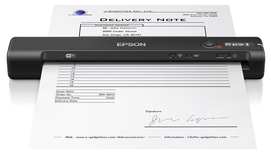 Escáner Portátil / Epson ES-60W | 2606 – Epson WorkForce ES-60W B11B253201 es un escáner diseñado para la digitalización portátil inalámbrica de hojas sueltas en movilidad. Cuenta con velocidad de 4 segundos por página, Resolución de 600 dpi