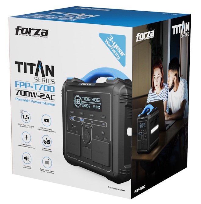 Estación de Energía Portátil / Forza FPP-T700 | 2607 – Forza FPP-T700 es una estación de energía portátil diseñada para suministrar energía de respaldo a PCs portátiles, equipos electrónicos, herramientas de baja potencia y pequeños electrodomésticos