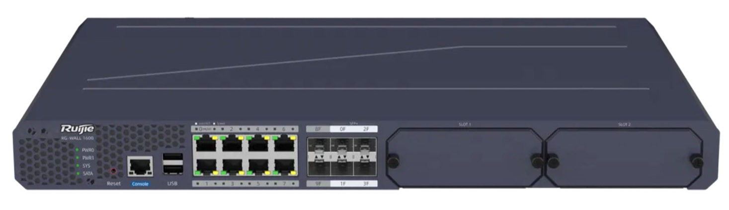 Firewall 14-Puertos / Ruijie RG-WALL1600-Z5100-S | 2508 - Ruijie RG-WALL1600-Z5100-S es un firewall de nueva generación de la serie Z de Ruijie, diseñado para proteger redes empresariales con alto rendimiento, escalabilidad flexible y administración