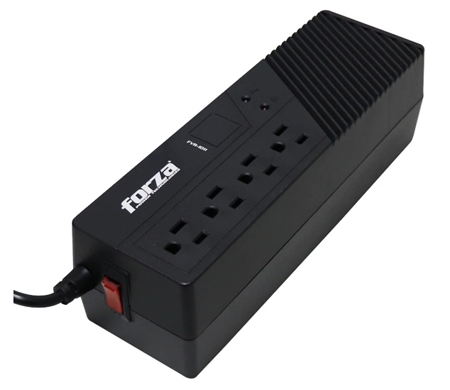 Regulador de voltaje - 1 KVA / Forza FVR-1011 | 2607 – Forza FVR-1011 es un regulador automático de voltaje (AVR) diseñado para proteger computadores, periféricos y equipos electrónicos sensibles contra fluctuaciones de tensión, sobretensiones