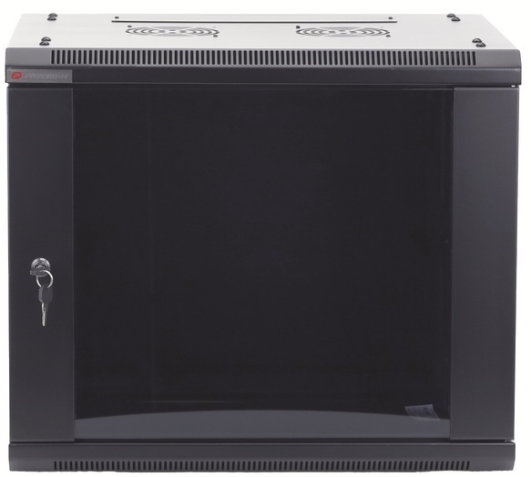 Gabinete de pared 9-UR / Precision PSTC-09-645-BDG | 2604 – Precision PSTC-09-645-BDG es un gabinete diseñado para alojar equipos de telecomunicaciones de 19 pulgadas, capacidad de 9UR, puerta frontal de cristal templado, profundidad de trabajo 275 mm 