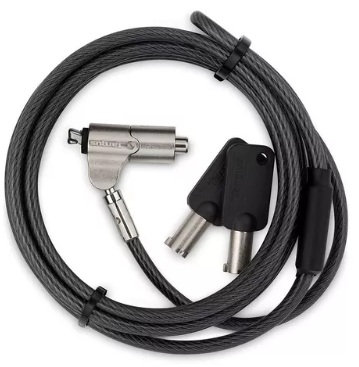 Targus ASP86RGLX-72 Llave / Mini Guaya Cuña Noble | 2410 - Mini-Guaya de Seguridad DEFCON Bloqueo Noble con Llave, Longitud: 2 metros, Material: Acero Galvanizado, 2-Llaves, Cabezote giratorio 360º, Compatible con ranuras Noble