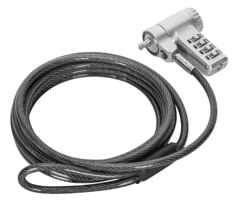 Targus ASP96RGLX Clave / Guaya Anclaje Universal | 2410 -Guaya de Seguridad Anclaje Universal, Clave 4-Digitos reiniciable por usuario, Proporciona hasta 10.000 códigos, Cabezal giratorio 360°, Compatible con Kensington T-bar, Noble ASP96RGLX-50/51 
