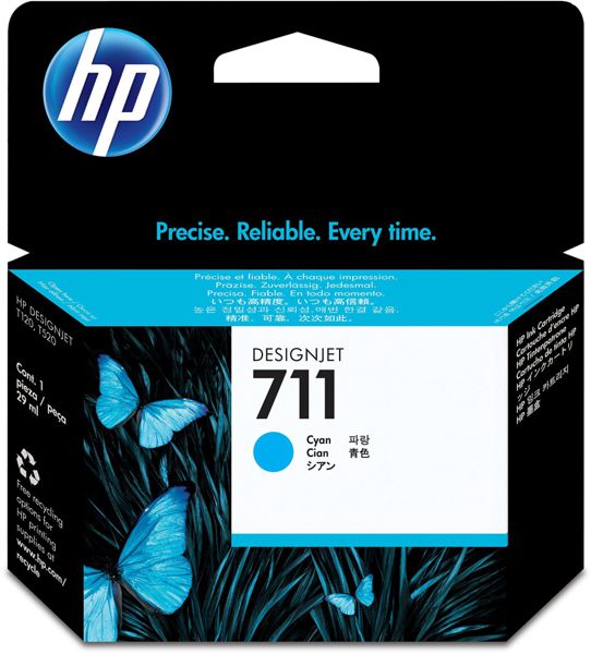 Tinta HP 711 CZ130A / Cian 29 ml | 2405 - Tinta HP CZ130A Capacidad 29 ml. Plotter HP T120 T130 T520 T530  