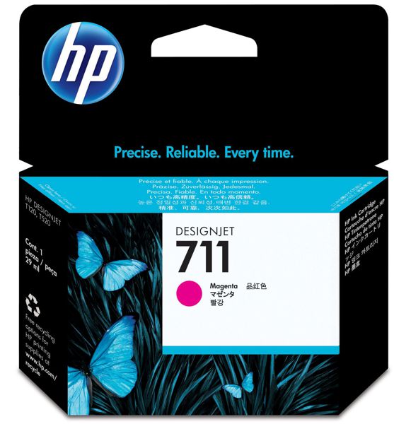 Tinta HP 711 CZ131A / Magenta 29 ml | 2405 - Tinta HP CZ131A Capacidad 29 ml. Plotter HP T120 T130 T520 T530  
