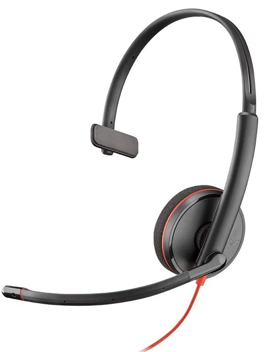 Diadema HP 8X214A6 / Poly Blackwire 3210 USB | 2509 - HP Poly Blackwire 3210 8X214A6 son Auriculares monoaurales con conexión USB-C + adaptador para USB-A. Son parte de la serie Blackwire 3200, diseñados para oficinas y centros de llamadas