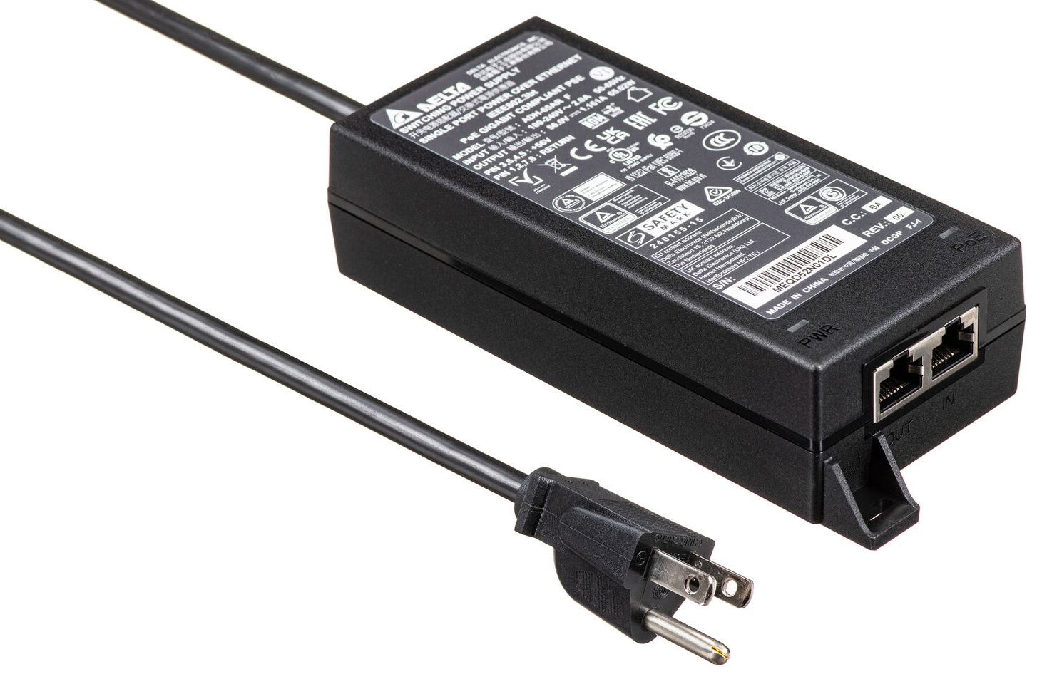 HP Poly B5NH6AA / Inyector PoE++ 65W | 2606 – HP Poly PoE++ 65W 2.5G Adapter B5NH6AA#ABA es un inyector PoE diseñado para suministrar energía eléctrica y datos simultáneamente a barras de videoconferencia compatibles, Conectividad Ethernet 2.5G