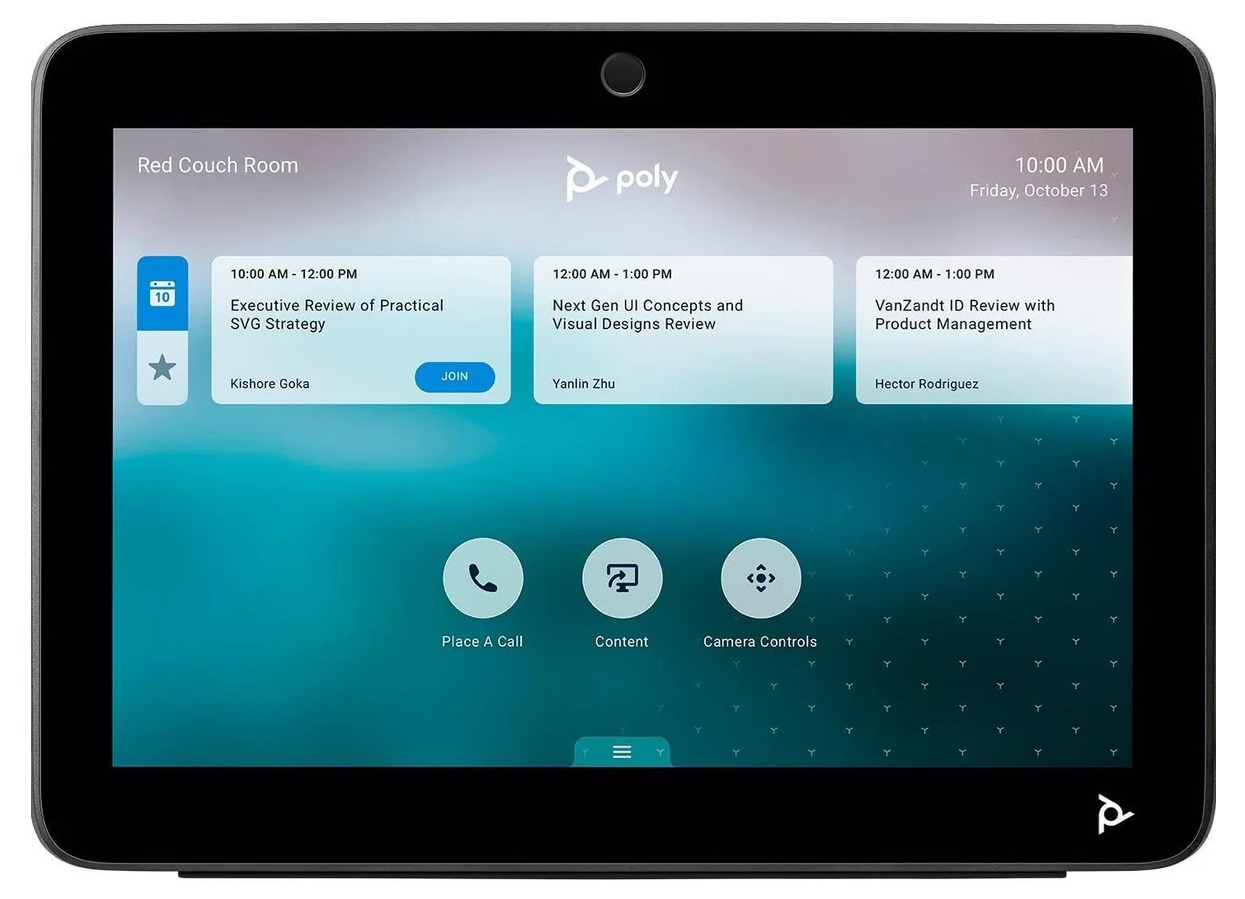 HP Poly TC10 / Pantalla de control | 2606 – HP Poly TC10 Touch Controller Black 875K5AA es un controlador táctil diseñado para la gestión de videoconferencias y programación de salas de reuniones corporativas, Conectividad cableada Ethernet RJ-45