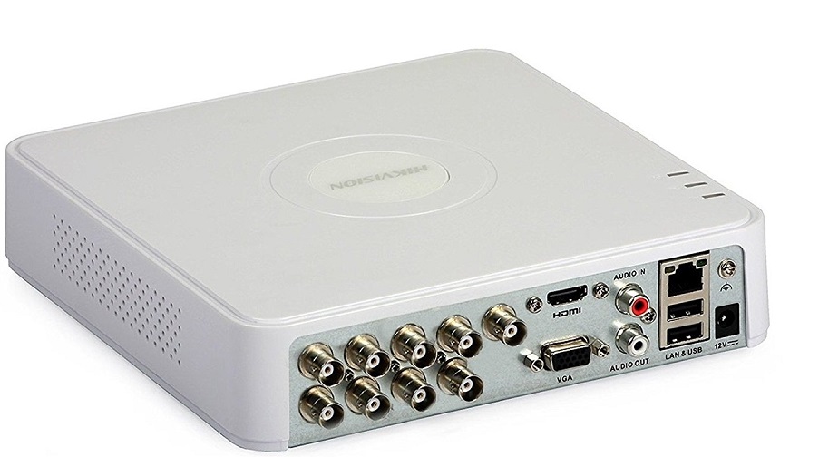  DVR 1080P Lite - Hikvision DS-7108HGHI-K1(S) / 8 Canales | 2202 – DVR 1080P Lite, H.264/H.265, Analógico: 8-ch (BNC), Entrada IP: 2-ch, Entrada: HD TVI/ AHD/ CVBS, Audio: 1-ch (RCA), Salida HDMI / VGA: 1-ch, Conexiones: 64, 1x SATA (4TB), RJ45 Ethernet