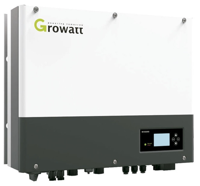 Inversor Solar Hibrido  6KW - Growatt SPH6000TLBL-US | 2203 - Inversor Solar Hibrido 6KW / 240VAC Sin Transformador, Max potencia fotovoltaica 8000W, Voltaje de inicio 150V, Max Voltaje fotovoltaico 550V, Rango de voltaje fotovoltaico 120V-550V