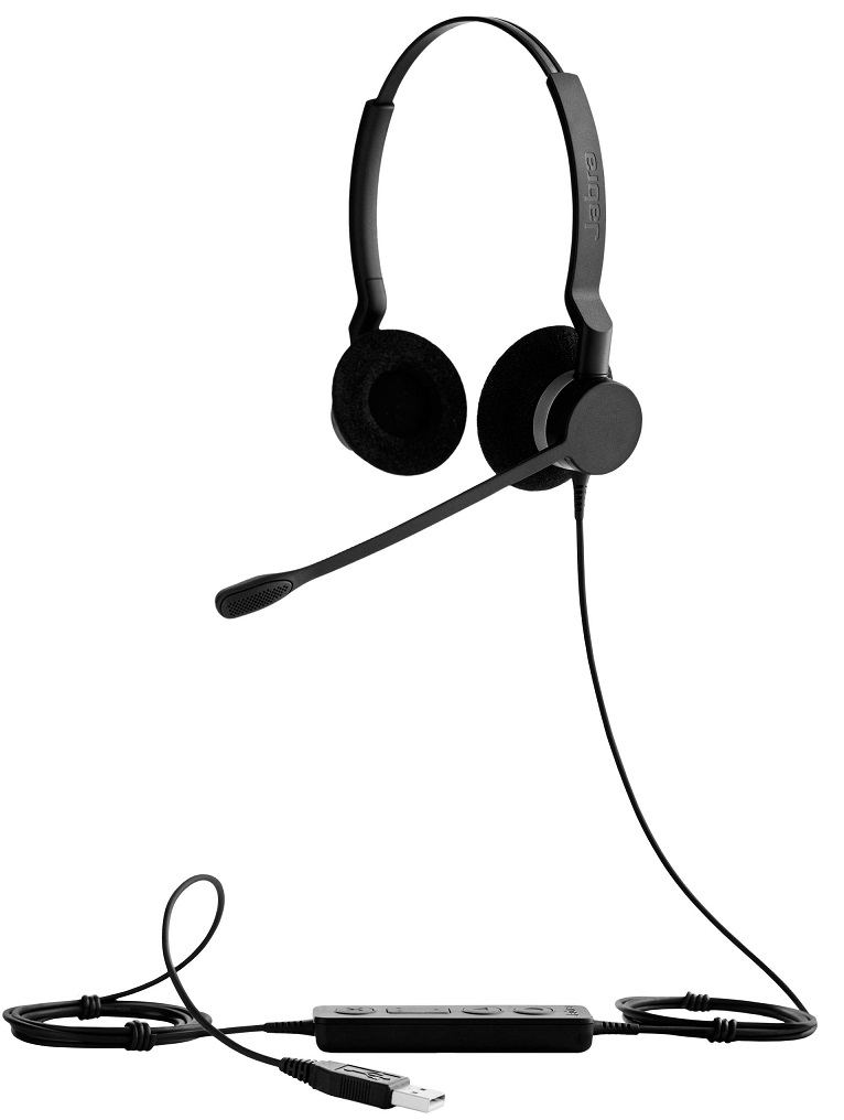 Diadema USB-A Call Center / Jabra Biz 2300 UC Duo | 2509 - Jabra Biz 2300 USB UC Duo 2399-829-109 Auricular profesional ajustable con conexión USB Tipo-A, diseñado para Contact Center y entornos de trabajo exigentes. Compatible con Microsoft Teams