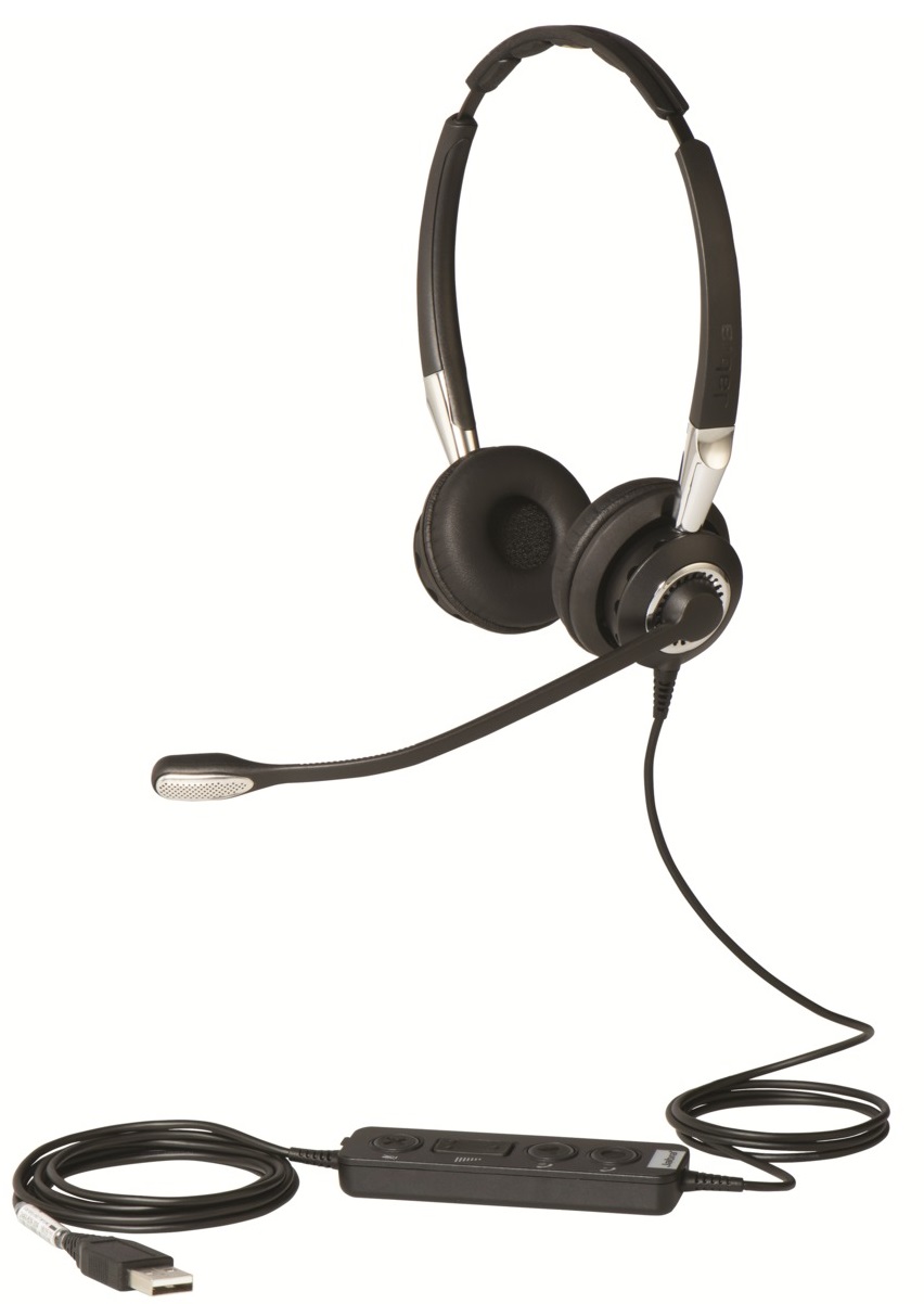 Jabra Biz 2400 II Duo CC MS / Diadema USB-A Call Center | 2406 – Jabra 2499-823-309 Diadema para Contact Center, Certificado para Skype Empresarial, Conexión USB-A, Micrófono con cancelación de ruido, Pluma flexible FreeSpin, Control de llamadas 