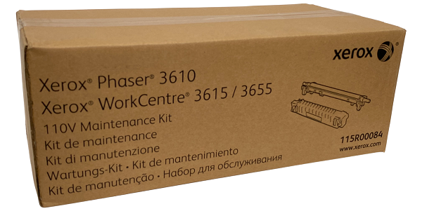 Kit de mantenimiento / Xerox 115R00084 | 2510 – Kit de mantenimiento (Fusor de 110 V + Rodillo de transferencia), para impresoras láser monocromo Xerox Phaser 3610 y multifuncionales WorkCentre 3615 y 3655. Rendimiento estimado: 200.000 páginas