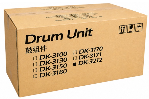 Unidad de cilindro / Kyocera DK-3212 | 2608 - Kyocera DK-3212 30C0T93030 es una unidad de tambor para equipos de impresión Kyocera. Rendimiento estimado: 500.000 páginas, Condición: Nueva / Original, Color: Negro, Sección del equipo: Fotoconductor