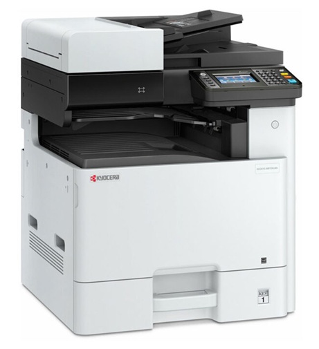 Multifuncional Láser Color A3 / Kyocera M8130cidn | 2608 – Kyocera ECOSYS M8130cidn es un multifuncional láser color A3 con funciones de impresión, copia, escaneo y fax opcional. Velocidad 30 ppm, Resolución Hasta 1200 dpi, Procesador ARM Cortex-A9