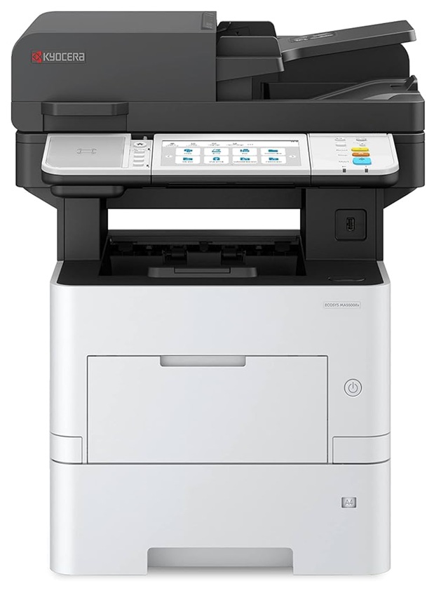 Multifuncional Láser B&N / Kyocera MA5500ifx | 2608 – Kyocera ECOSYS MA5500ifx Multifuncional láser monocromático A4 con funciones de impresión, copia, escaneo y fax. Velocidad 57 ppm, Resolución Hasta Fine1200 (1200 dpi), Procesador: ARM Cortex-A53