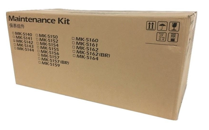 Kit de mantenimiento / Kyocera MK-5142 | 2608 – Kyocera MK-5142 1702NR7US0 es un kit de mantenimiento para impresoras Kyocera. Tecnología de impresión: Láser, Rendimiento estimado: 200.000 páginas, Condición del producto: Kit de mantenimiento original