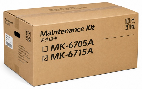 Kit de mantenimiento / Kyocera MK-6715A | 2608 – Kyocera MK-6715A 1702N70UN0 es un kit de mantenimiento Genuine para equipos multifunción Kyocera TASKalfa, Rendimiento estimado: 600.000 páginas, Componentes: Drum con Main Charge, Developer Assembly