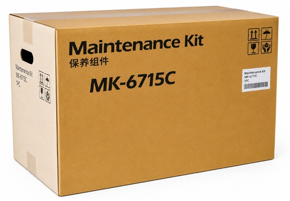 Kit de mantenimiento / Kyocera MK-6715C | 2608 – Kyocera MK-6715C 1702N77US0 es un kit de mantenimiento de fusor Genuine, Rendimiento estimado: 300000 páginas, Alimentación: 120 V, Componentes: Fuser Kit, Filters Top, Filters Left Side, Disposal Unit
