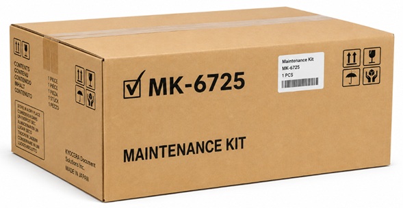 Kit de mantenimiento / Kyocera MK-6725 | 2608 – Kyocera MK-6725 1702NJ7US0 es un kit de mantenimiento para equipos multifunción monocromáticos Kyocera TASKalfa, Rendimiento: 600.000 páginas, Condición: Nuevo / Original, Componentes: Drum, Developer 