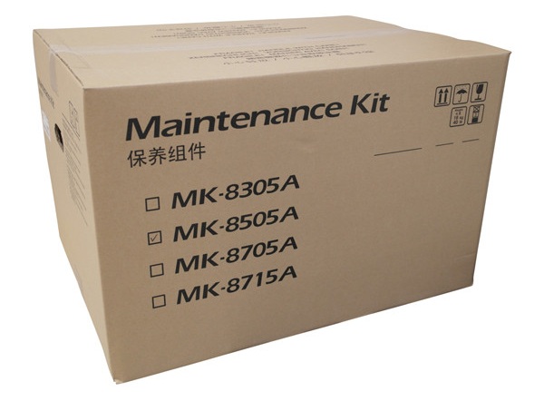 Kit de mantenimiento / Kyocera MK-8505A | 2608 – Kyocera MK-8505A es un kit de mantenimiento original para impresoras Kyocera, Rendimiento estimado: 600.000 páginas, Componentes: Drum Unit, Developer Unit, Transfer Belt Unit, Secondary Transfer Roller