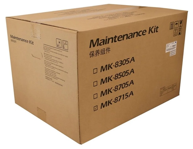 Kit de mantenimiento / Kyocera MK-8715A | 2608 – Kyocera MK-8715A 1702N20UN0 es un kit de mantenimiento negro Genuine OEM para equipos multifunción Kyocera TASKalfa A3 a color, Rendimiento: 600.000 páginas, Componentes: Black Drum, Black Developer