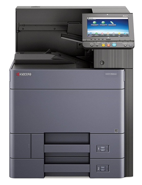 Impresora Láser Color A3 / Kyocera P8060cdn | 2608 – Kyocera ECOSYS P8060cdn es una impresora láser color A3 para entornos empresariales de alto volumen. Velocidad 60 ppm negro y 55 ppm color, Resolución hasta 1200 dpi, Procesador Freescale QorIQ T1024