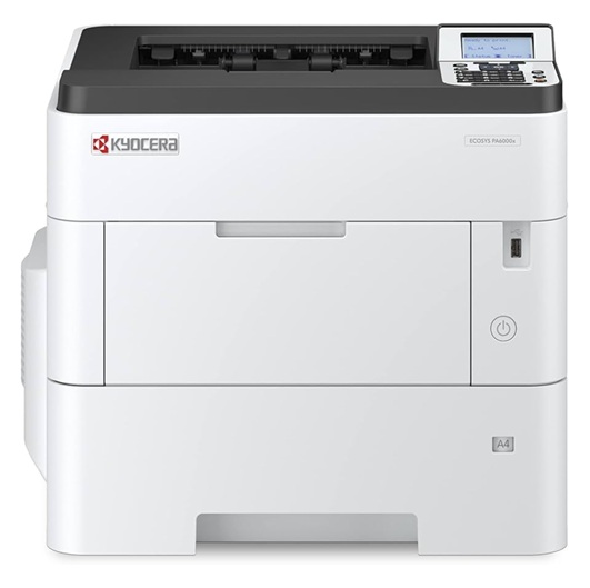 Impresora Láser B&N / Kyocera PA6000x | 2608 – Kyocera ECOSYS PA6000x es una impresora láser monocromática A4 para grupos de trabajo de alto volumen, Impresión dúplex automática, Velocidad: 62 ppm, Resolución: 600 x 600 dpi, (Fine 1200 dpi)