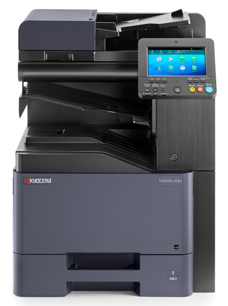 Multifuncional Láser Color / Kyocera TASKalfa 408ci | 2608 – Kyocera TASKalfa 408ci es un multifuncional láser color A4 con funciones de impresión, copia, escaneo y fax opcional. Velocidad: 42 ppm, Resolución: 1200 dpi, Freescale QorIQ T1024 1 GHz