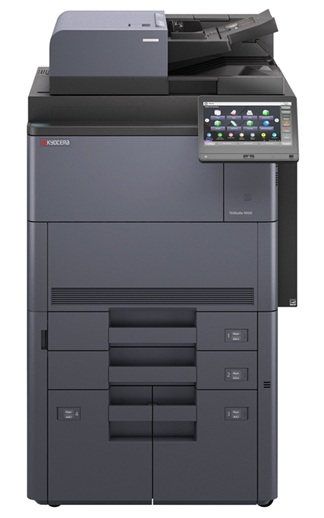 Multifuncional Láser B&N A3 / Kyocera TASKalfa 9003i | 2608 – Kyocera TASKalfa 9003i es un multifuncional láser monocromático A3 con funciones de impresión, copia, escaneo y fax opcional. Velocidad: 90 ppm, Resolución: Hasta 1200 x 1200 dpi