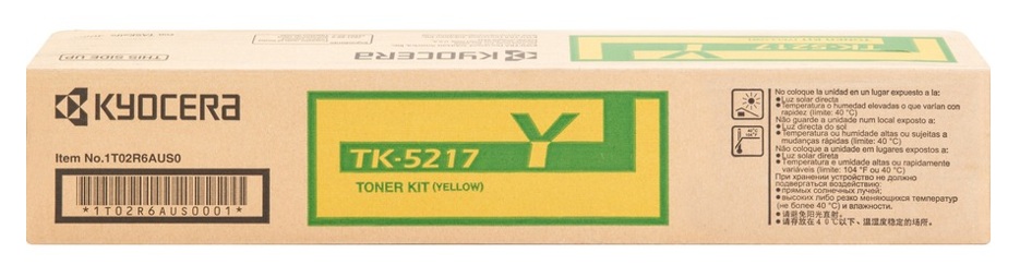 Toner Kyocera TK-5217Y / Amarillo 15.000 Páginas | 2608 – Kyocera TK-5217Y 1T02R6AUS0 es un cartucho de tóner para impresoras láser Kyocera TASKalfa. Color de impresión: Amarillo, Rendimiento estimado: 15.000 páginas, Cobertura de referencia: 5%