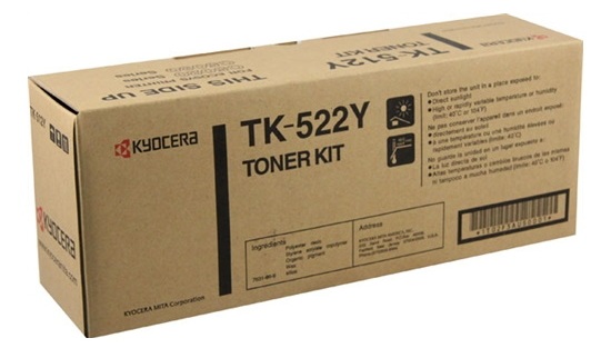 Toner Kyocera TK-522Y / Amarillo 4.000 Páginas | 2608 – Kyocera TK-522Y 1T02HJAUS0 es un cartucho de tóner original para equipos de impresión Kyocera. Tecnología de impresión: Láser, Color: Amarillo, Rendimiento estimado: 4.000 páginas, Cobertura 5%