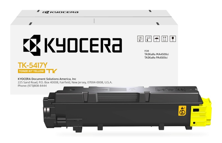 Toner Kyocera TK-5417Y / Amarillo 13.000 Páginas | 2608 – Kyocera TK-5417Y 1T02Z7AUS0 Cartucho de tóner original para equipos de impresión Kyocera. Tecnología de impresión: Láser, Color: Amarillo, Rendimiento estimado: 13.000 páginas, Cobertura 5%