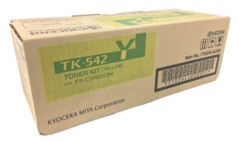 Toner Kyocera TK-542Y / Amarillo 4.000 Páginas | 2608 – Kyocera TK-542Y 1T02HLAUS0 es un cartucho de tóner original para equipos de impresión Kyocera. Tecnología de impresión: Láser, Color: Amarillo, Rendimiento estimado: 4.000 páginas, Cobertura 5%