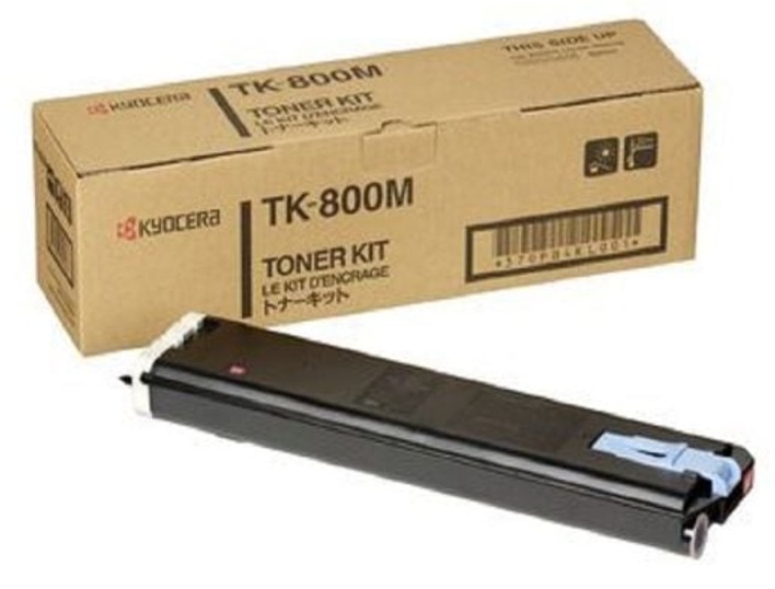 Toner Kyocera TK-800M / Magenta 10.000 Páginas | 2608 – Kyocera TK-800M Cartucho de tóner original para equipos de impresión Kyocera. Tecnología de impresión: Láser, Color: Magenta, Rendimiento estimado: 10.000 páginas, Cobertura de referencia: 5%