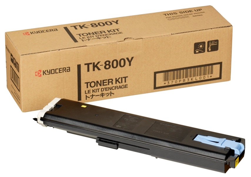 Toner Kyocera TK-800Y / Amarillo 10.000 Páginas | 2608 – Kyocera TK-800Y es un cartucho de tóner original para equipos de impresión Kyocera. Tecnología de impresión: Láser, Color: Amarillo, Rendimiento estimado: 10.000 páginas, Cobertura: 5%