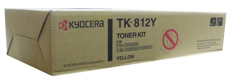 Toner Kyocera TK-812Y / Amarillo 20.000 Páginas | 2608 – Kyocera TK-812Y es un cartucho de tóner original para equipos de impresión Kyocera. Tecnología de impresión: Láser, Color: Amarillo, Rendimiento estimado: 20.000 páginas, Cobertura 5%